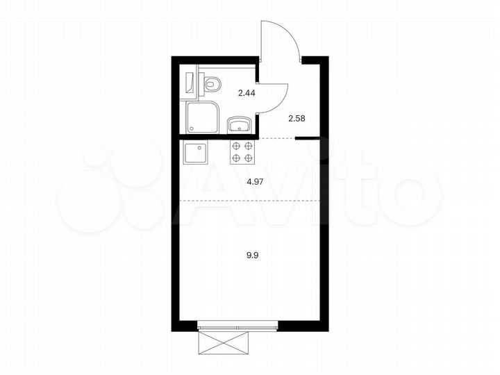 Квартира-студия, 19,9 м², 29/33 эт.