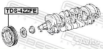 Шкив коленвала 1zzfe/3zzfe/4zzfe toyota avensis