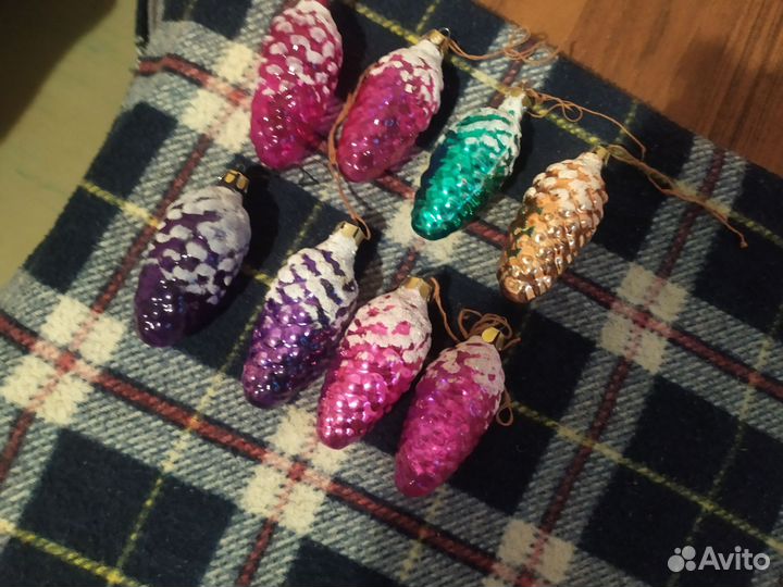 Елочные игрушки шишки 8 шт