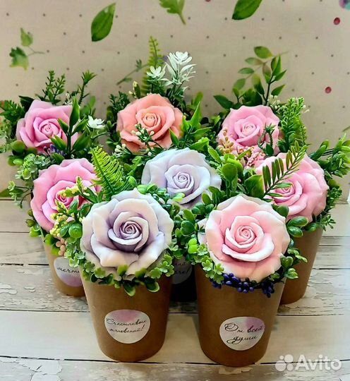 Мини букеты из мыла