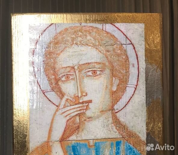 Икона Спас Благое Молчание Ангел ручная работа