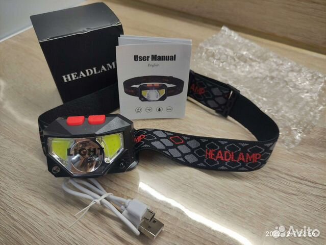 Налобный светодиодный фонарь с датчиком движения