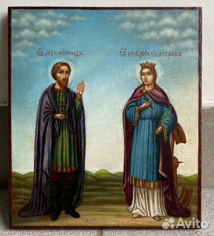 Икона Святые Леонид и Екатерина