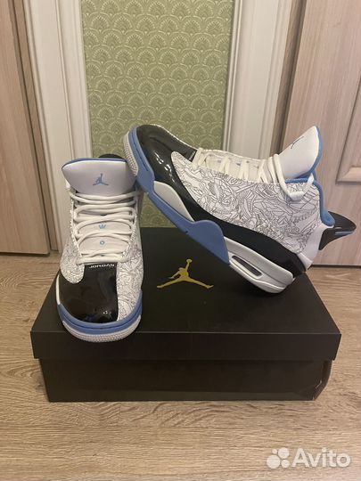 Кроссовки мужские air jordan dub zero бело-голубые