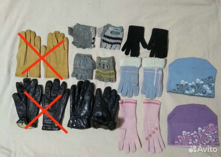 Перчатки вело кожа вязаные