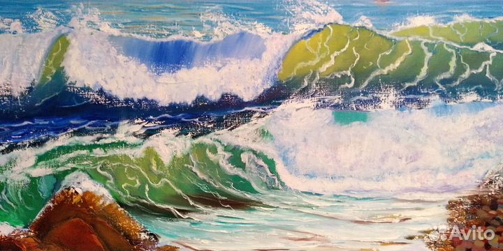 Картина маслом Морская живопись Морская волна