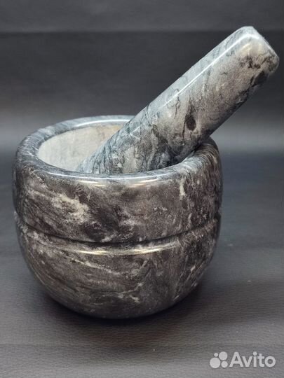 Ступка с пестиком мрамор Agness 9 см