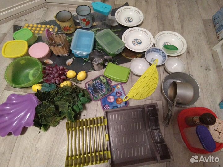 Сушилка и посуда для дачи пакетом