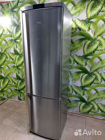 Холодильник б/у Aeg серый металлик с доставкой