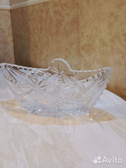 Ваза для фруктов / салатник хрусталь