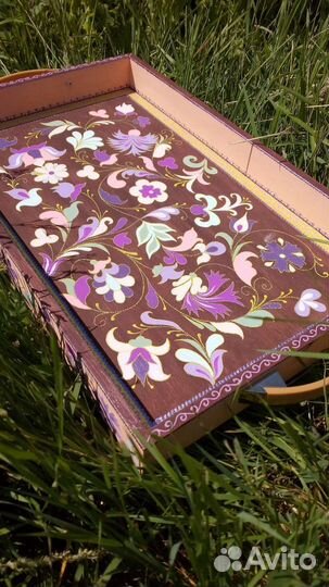 Поднос деревянный с ручками