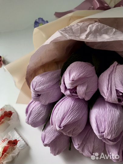 Сладкий букет / подарок / тюльпаны / цветы