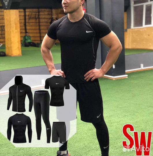 Рашгард мужской комплект 5 в 1 Nike