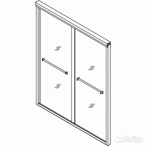 Шторка на ванну Domustar EF22-S раздвижная (150x150)