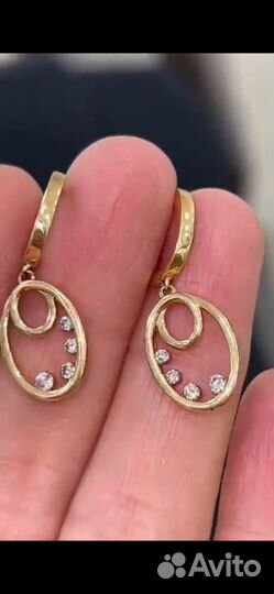 Золотые Серьги 585 с бриллиантами