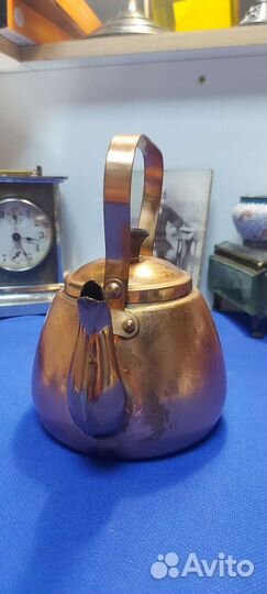 Антикварный Заварочный чайник Португалия метал
