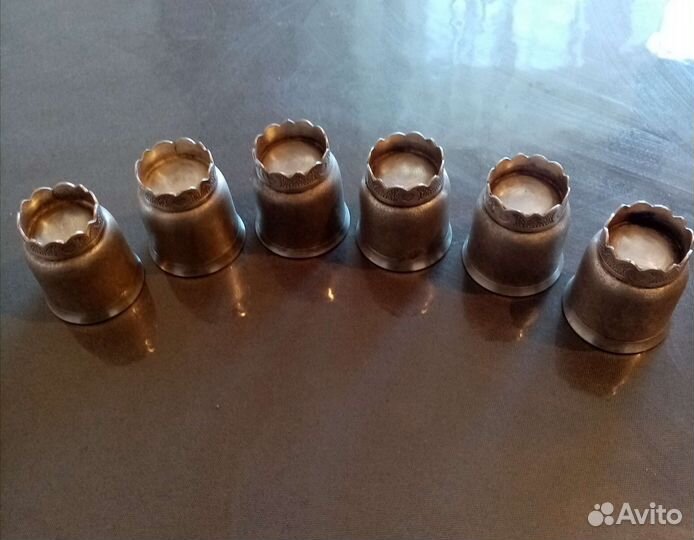 Поднос+ 6 рюмок серебро.352г.Столовые приборы СССР