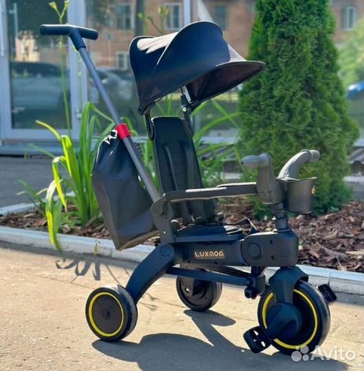 Трехколесный велосипед компактный (Black)