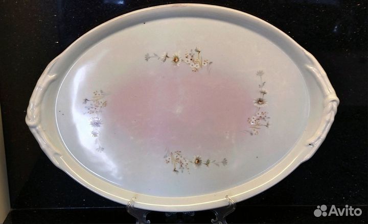 Большой поднос 19 век. гарднер фарфор, роспись. ца