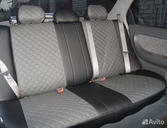 Чехлы из экокожи Ромб на Kia Spectra от Автопилот