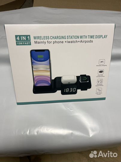 Беспроводная зарядка для iPhone и Android 4 в 1