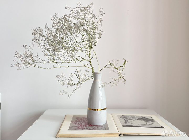 Ваза фарфор Барановка СССР полоска