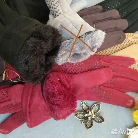 Новые Перчатки женские замша