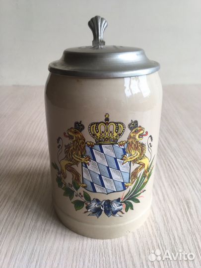 Кружка пивная Германия Kossinger с крышкой