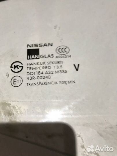 Стекло двери переднее правое Nissan Almera B10