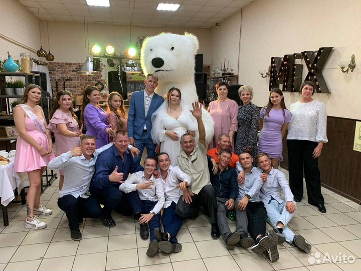 Белый мишка,ростовая кукла,медведь на праздник