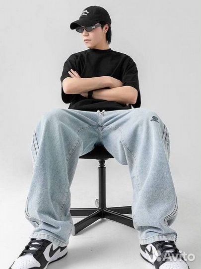 Штаны широкие новые унисекс