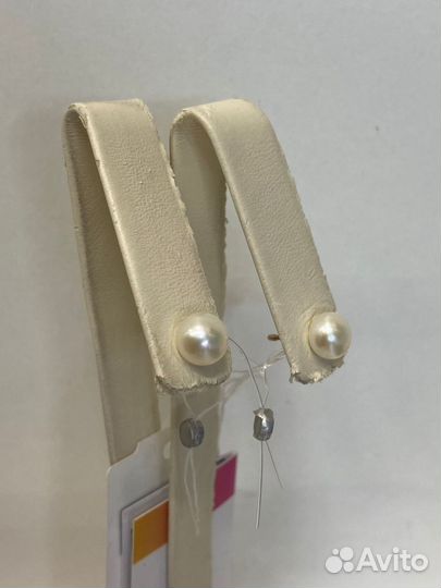 Серьги, Золото 585 о.в 1,32 гр. Вст: Фианит (жемчу