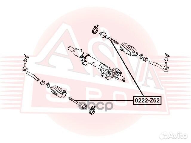 0222-Z62 тяга рулевая akitaka 0222Z62 asva