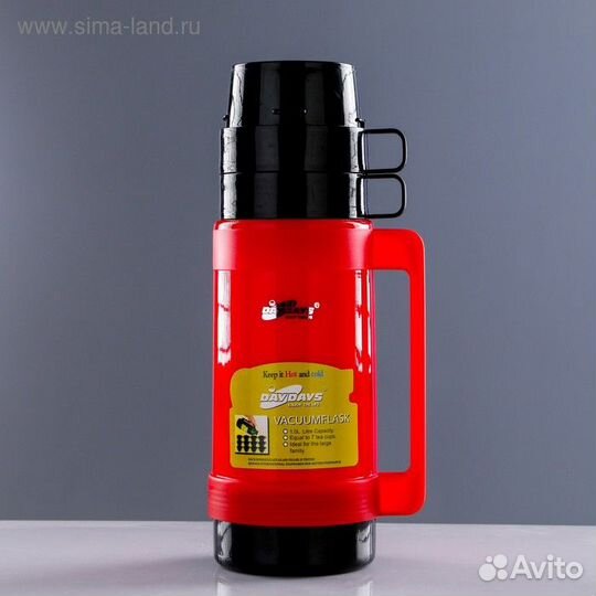 Термос питьевой с ручкой Day Days, 1 л, 2 кружки