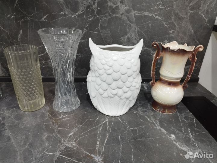 Ваза для цветов хрустальная