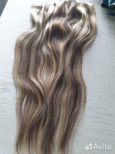 Волосы на заколках 55 см, натуральные