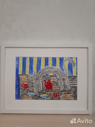 Картина пастельКот Обормот А4