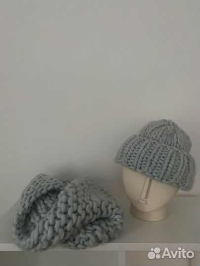 Женский шарф + шапка, снуд + шапка