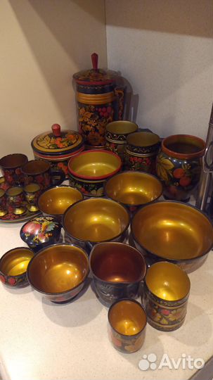 Посуда деревянная хохлома СССР