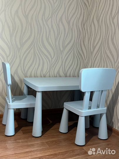 Детский стол и стул IKEA маммут