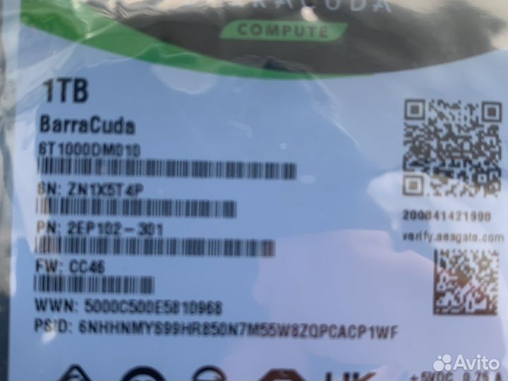 Жесткий диск 1 тб Seagate Barracuda 1tb - новый