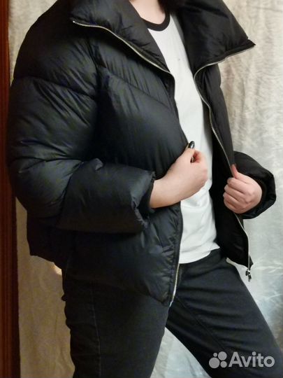 Зимняя укороченная куртка cropp, размер L-XL, черн