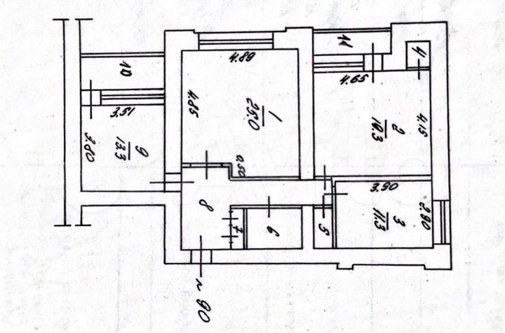 3-к. квартира, 90 м², 12/12 эт.