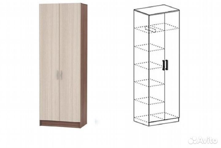 Шкаф со штангой и полками