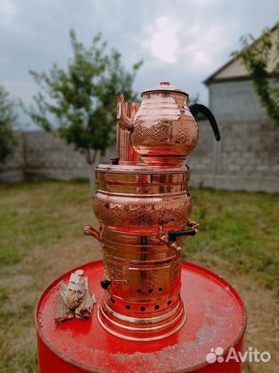 Самовар на дровах медный