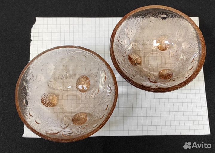 2 сахарницы/солонки из цветного стекла. Винтаж. Вр