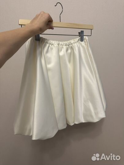 Юбка баллон белая мини