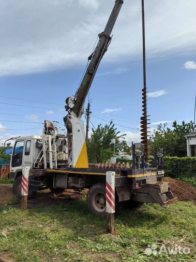 Услуги ямобура автобуровая монтаж опор свай