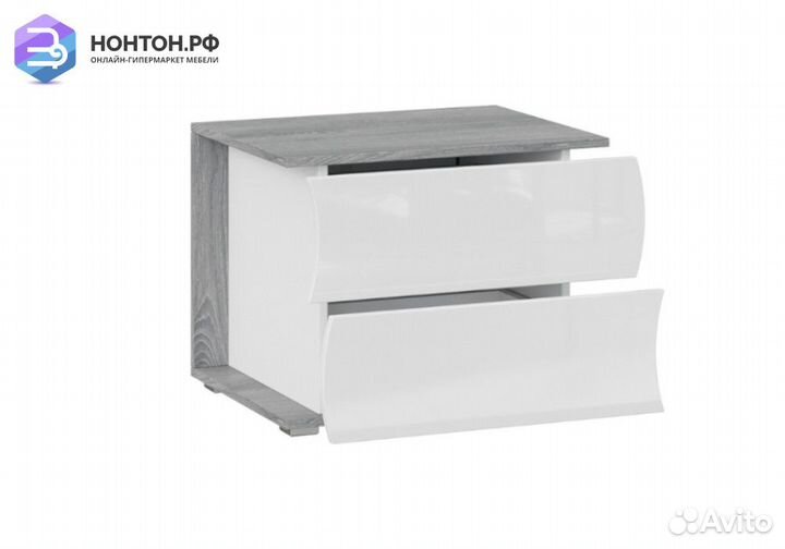 Тумба прикроватная Миранда дуб гамильтон / белый г