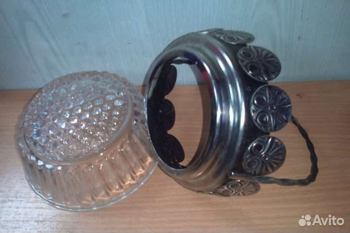 Три вазы стекло в мельхиоре СССР